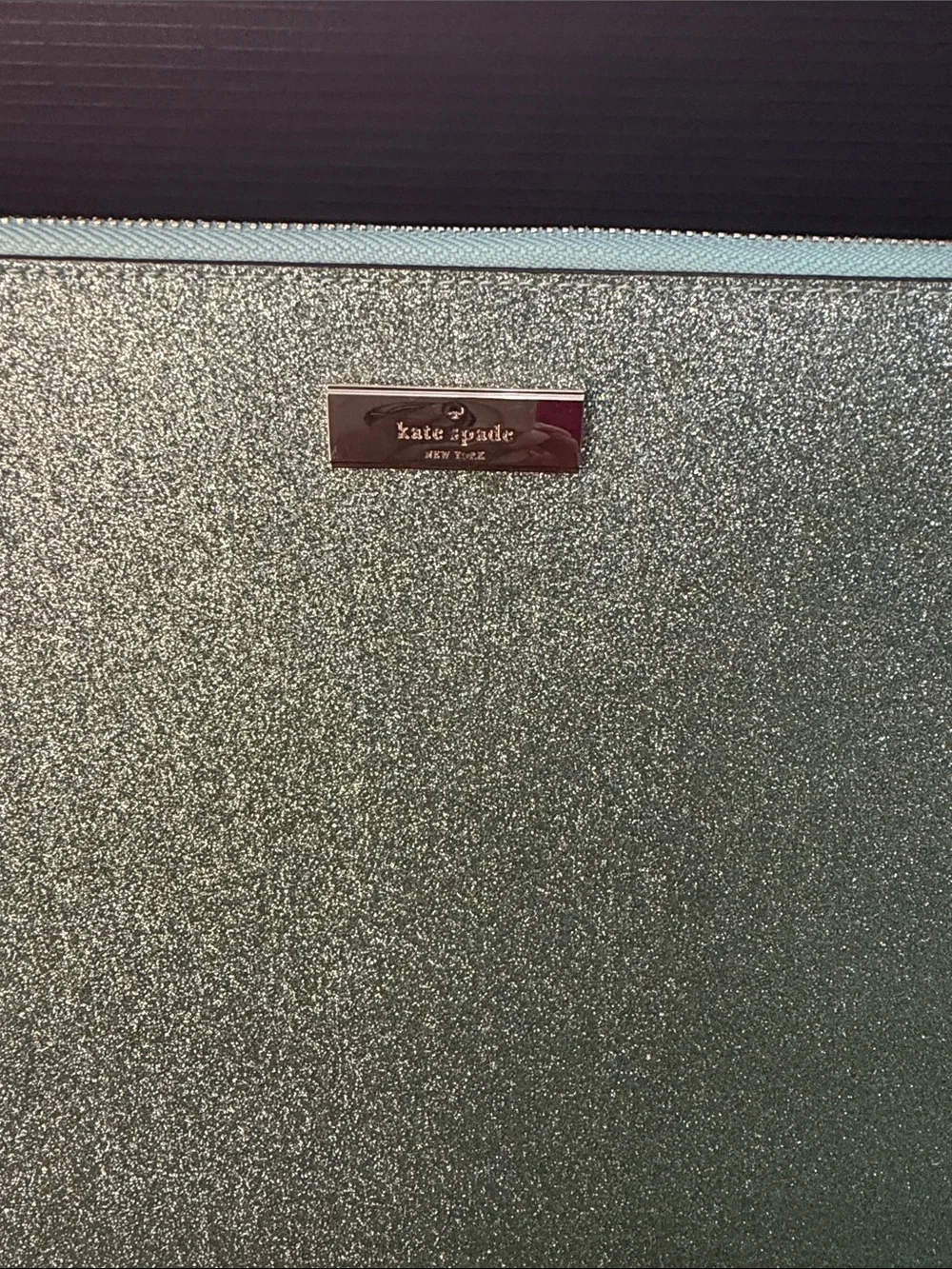 kate spade Glitter Mint Green Tablet Sleeve with Gold Plaque